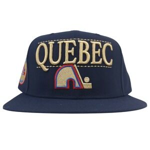 Quebec Nordiques Mitchell & Ness NHL Snapback Hat Cap 3D Logo Side Logo Navy New